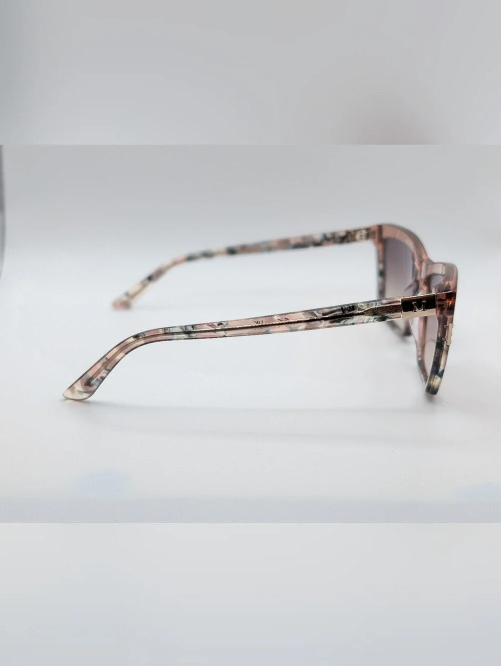 NIB Marciano by Guess Pink Tortoise Square Sunglasses w/ Velvet Case & Box
